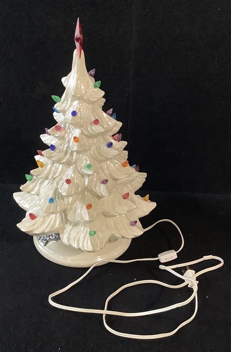 Lot Vintage Ceramic Lighted Christmas Tree