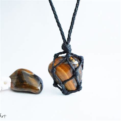 Male Tigers Eye Necklace Etsy