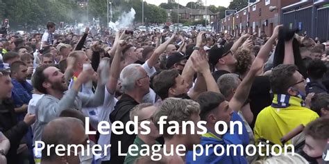 Leeds United fans celebrate promotion | indy100