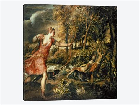 The Death Of Actaeon C1565 Canvas Artwork By Titian Icanvas