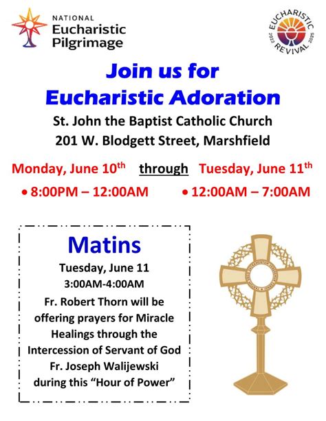 National Eucharistic Congress Schedule Catina Chelsie