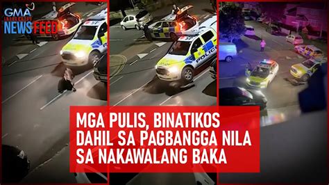 Mga Pulis Binatikos Dahil Sa Pagbangga Nila Sa Nakawalang Baka Gma