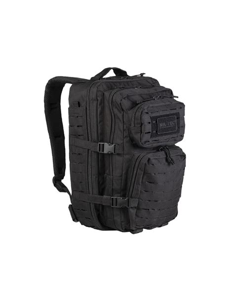 Mochila Miltec Militar Assault Pack Laser Cut Lg Negra Tssm