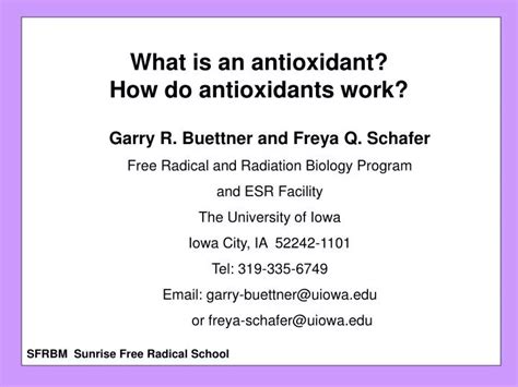 Ppt What Is An Antioxidant How Do Antioxidants Work Powerpoint