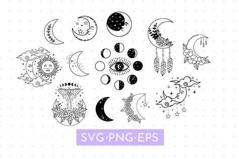 Moon Clipart Bundle Moon Svg Graphic by MaiaLunaDesign · Creative Fabrica