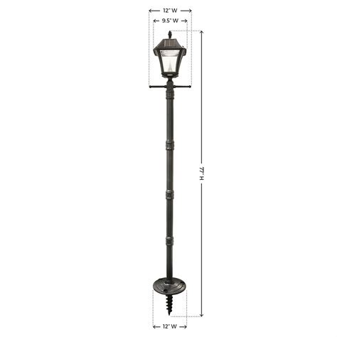 Baytown II Solar Lamp Post W EZ Anchor Base Single Lamp Gamasonic USA