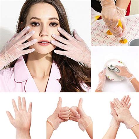 50 PCS Medium Clear Vinyl Gloves Powder Latex Free Disposable Glove