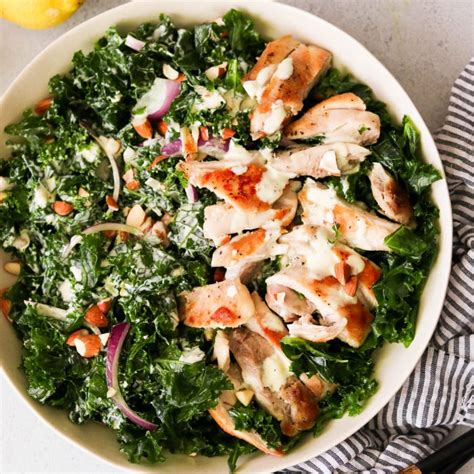 Whole30 Kale Chicken Caesar Salad The Best Whole30 Caesar Dressing