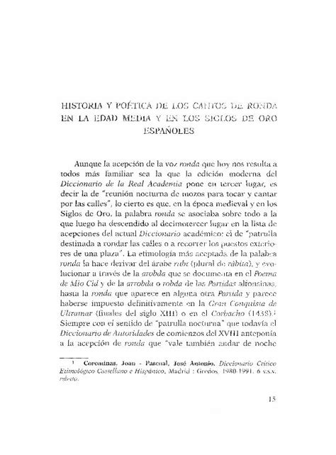 Pdf Historia Y Po Tica De Los Cantos De Ronda En La Edad Media