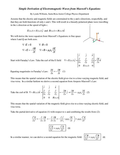 Wave Equation Derivation - Simple Derivation of Electromagnetic Waves ...