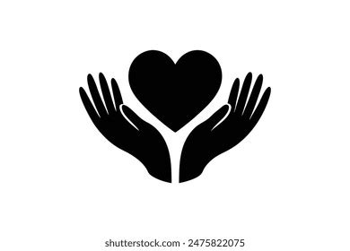 Charity Logo Hands Supporting Heart Icon Stock Vector (Royalty Free ...