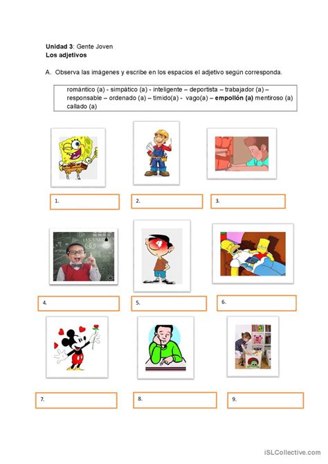 Los Adjetivos English Esl Worksheets Pdf And Doc