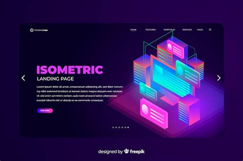 Plantilla Isom Trica De Landing Page De Tecnolog A Vector Gratis