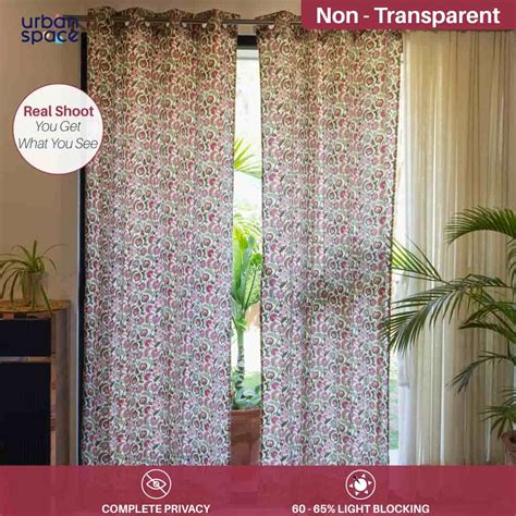 Buy 100% Cotton Pink Curtains For Bedroom & Living Room Online