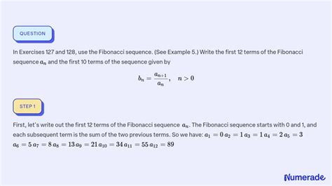 Solved In Exercises 127 And 128 Use The Fibonacci Sequence See Example 5 Write The First 12