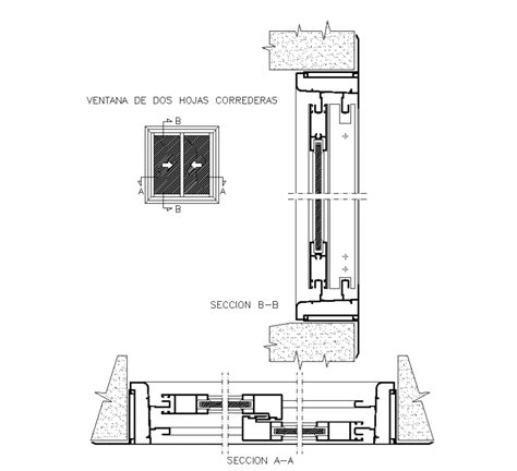 Window Cross Section Detail Elevation 2d View Layout File Cadbull