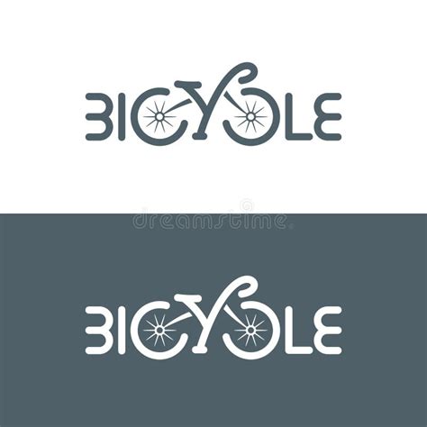 Logotipo Tipográfico De La Bicicleta Ilustración Del Vector Ilustración