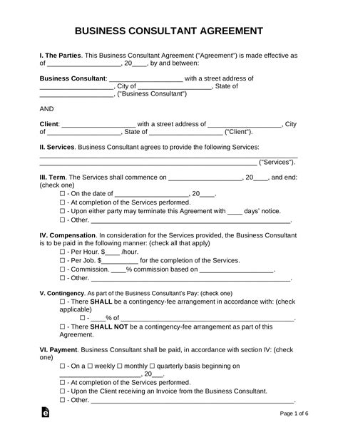 Free Consulting Agreement Template Incl Retainer Pdf Word Eforms