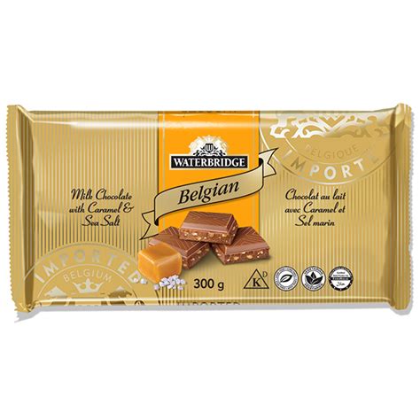 Belgian Milk Chocolate Caramel Sea Salt Bar 300g Waterbridge