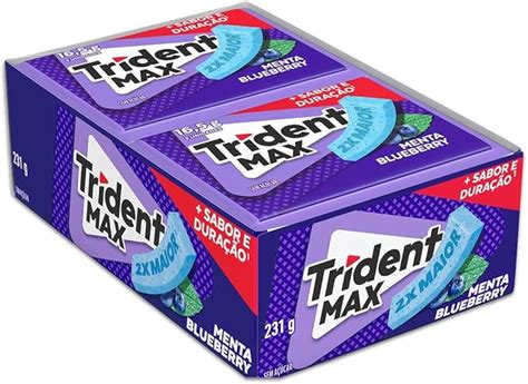 Amazon Chiclete Trident Max Menta Blueberry Sem Açúcar Caixa 14