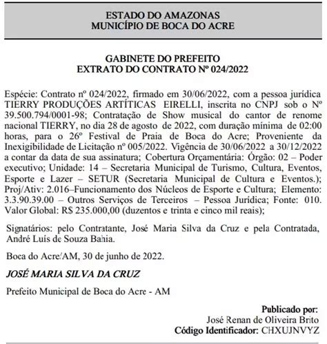 Prefeito de Boca do Acre vai torrar R 235 mil dos cofres público por