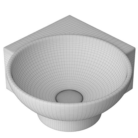 Wall Hung Corner Wash Basin 3d Model Modeled In 3ds Max 3d Model Cgtrader