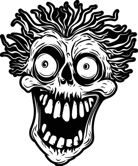 Crazy funny skull vector illustration, weird funny human skull , eyes ...