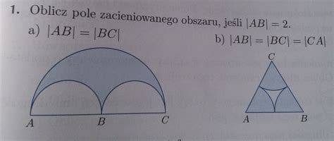 Oblicz Pole Zacieniowanego Obszaru Je Li Ab Brainly Pl