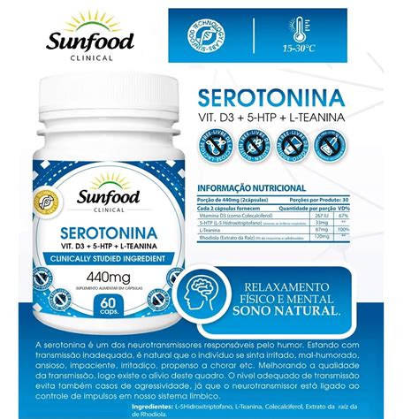 Serotonina Vit D Htp L Teanina C Psulas Sunfood