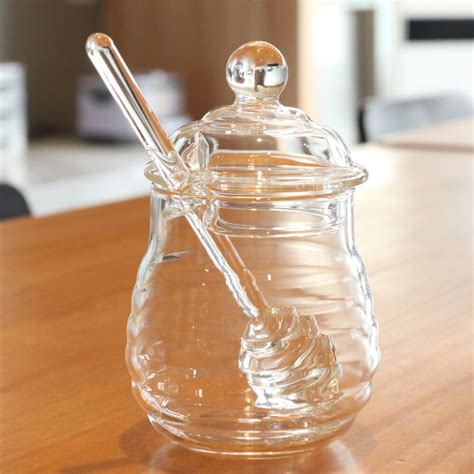 Ml Glas Honing Pot Clear Jampot Set Met Dipper Grandado