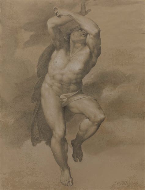 Male Nude After A Figure From Michelangelo S Last Judgement Works