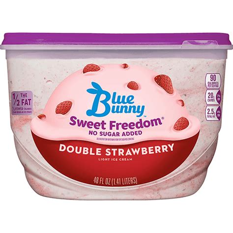 Blue Bunny Sweet Freedom Double Strawberry Swirl Reduced Fat Ice Cream