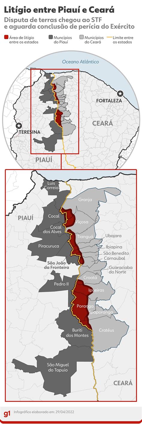 Piauí tenta na Justiça obter parte do território de 13 cidades do Ceará