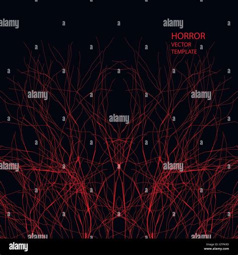 Horror vector background. Red branches. Abstract horror backdrop Stock ...