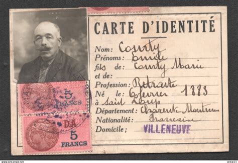 Documents Historiques Carte D Identite Mairie De Villeneuve