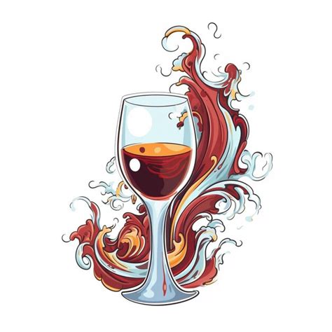 Premium Photo There Is A Glass Of Wine With A Swirly Design On It Generative Ai