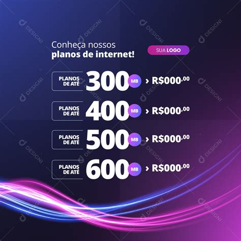 Conheça Nossos Planos Provedor de Internet Social Media PSD Editável