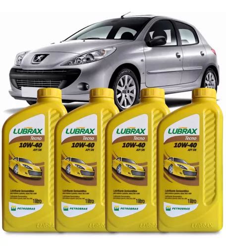 Kit Troca De Oleo 4 Litros 10w40 Lubrax Peugeot 207 1 4 1 6