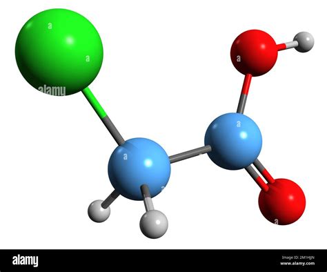 3d Image Of Chloroacetic Acid Skeletal Formula Molecular Chemical