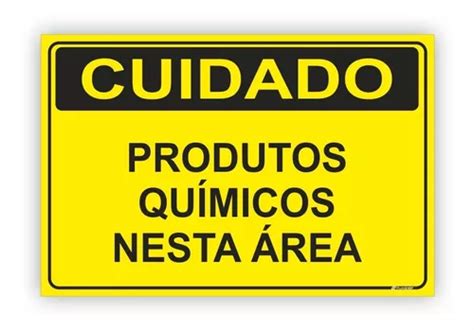 Placa Atenção Produtos Químicos Nesta Área 20x30cm A009 V2