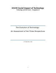 The Evolution Of Technology Assessing Three Perspectives For Course Hero