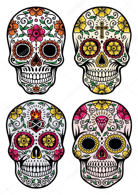 Day Of The Dead Skull Vector Set — Stock Vector © Vectorfreak 32939017