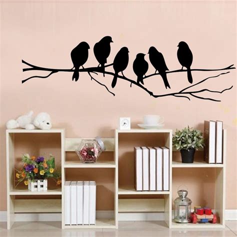 Cm Diy Wall Stickers Decal Removable Black Bird Tree Branch Art