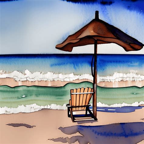 Beach Waves Watercolor Painting · Creative Fabrica