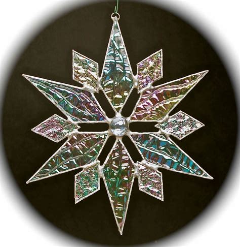 Stained Glass Snowflake Suncatcher Design 8 By Bitsandglassart