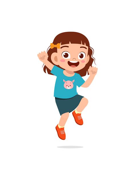 cute little kid jump and feel happy 7846314 Vector Art at Vecteezy