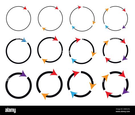 Different Circular And Different Thickness Circular Arrows Sign Symbols