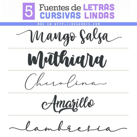 Fuentes De Letras Cursivas Lindas Gratis Regardis