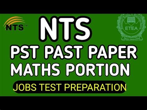 PST PAST PAPER Solved MATHS PORTION NTS 2021 ETEA YouTube