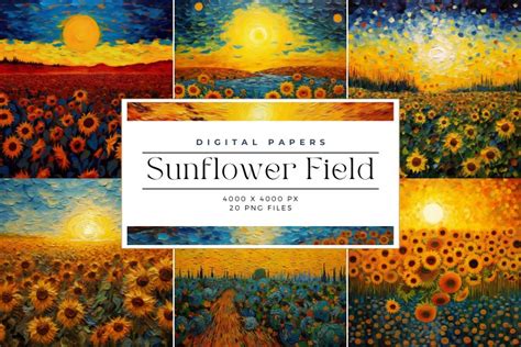 20 Sunflower Field Background